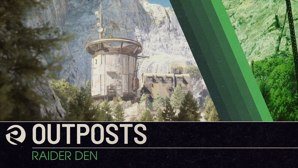 Official Frozen Trail preview of the Outpost exterior among the mountains.