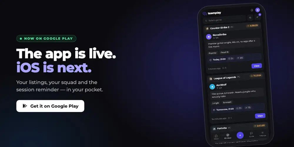 The app is live on Google Play. iOS is on the way.